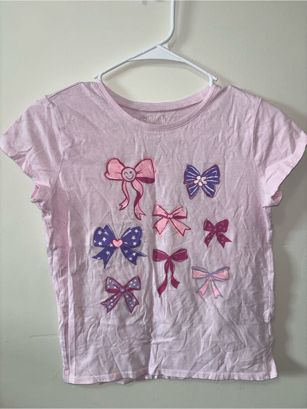 The Children's Place Light Pink Bow Graphic Short Sleeve Tee